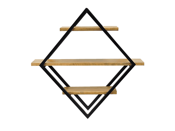 Etagère industrielle artisanale en métal et bois