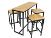 Table haute industrielle en bois et fer