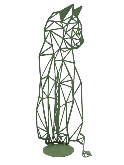 Décoration intérieur sculpture chat en métal géométrique 