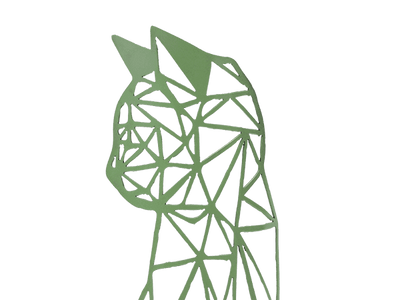 Décoration intérieur sculpture chat en métal géométrique 