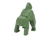 Statue origami gorille en métal fond vert 