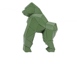 Statue origami gorille en métal fond vert 
