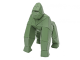 Statue origami gorille en métal fond vert 