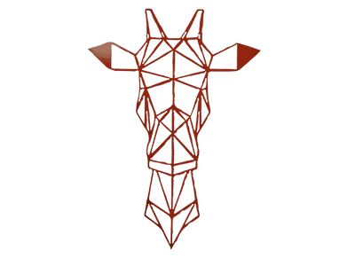 Décoration murale de girafe intérieur extérieur en métal