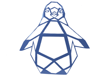 Plaque en métal murale pingouin déco d'intérieur