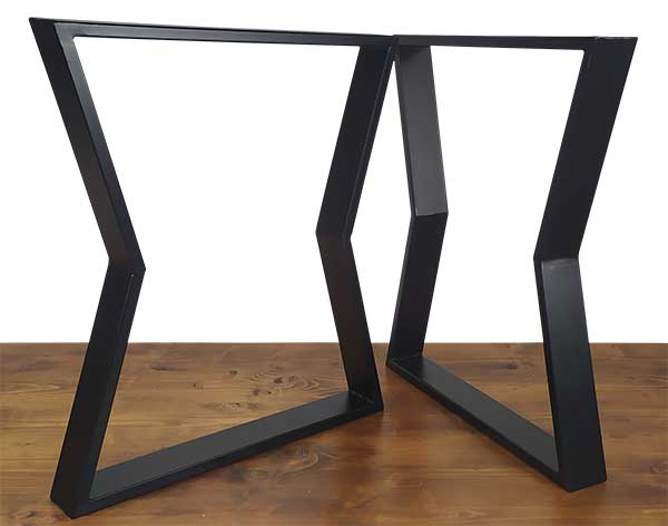 Pied de table sablier design et contemporain par deux