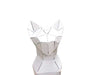 Statue chat fond blanc 70cm design no résine