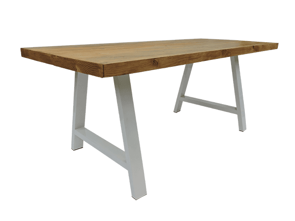 Table de salon tendance design bois naturel pied en forme de A