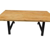 Table de salon tendance design bois naturel pied en forme de A