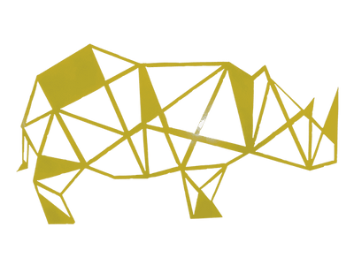Tôle Décoratif murale rhinocéros design en métal