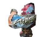 statue gorille debout graffiti Donkey Kong singe   coté