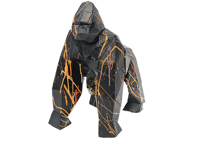 statue gorille multicolore mdoconcept no résine