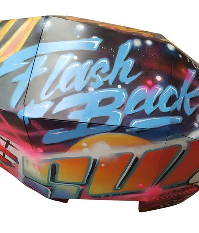 statue rhinocéros graffiti multicolore Tage flash back