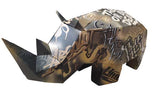 statue rhinocéros graffiti or et noir tage absolut